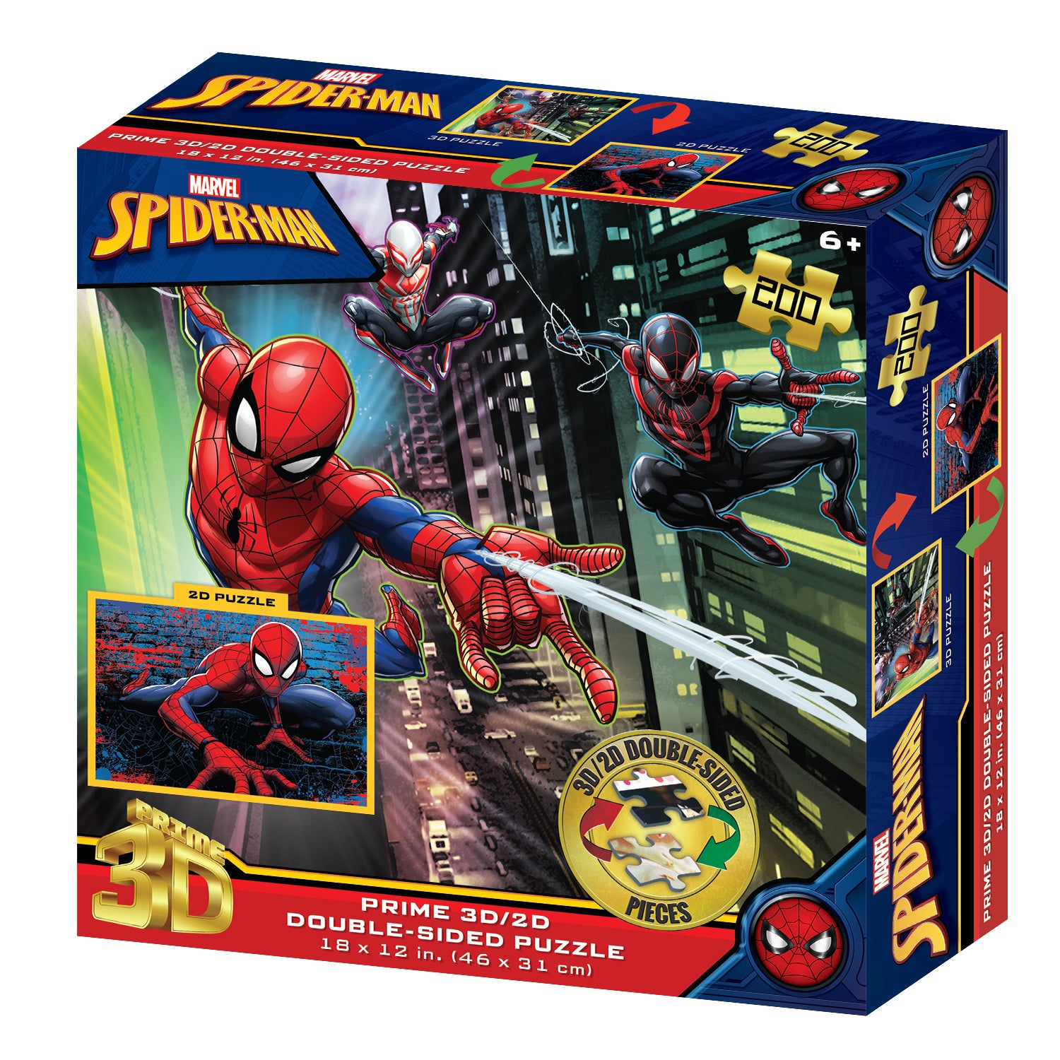 Prime 3D 2D Marvel Spider Man 200 Piece Puzzle John Adams