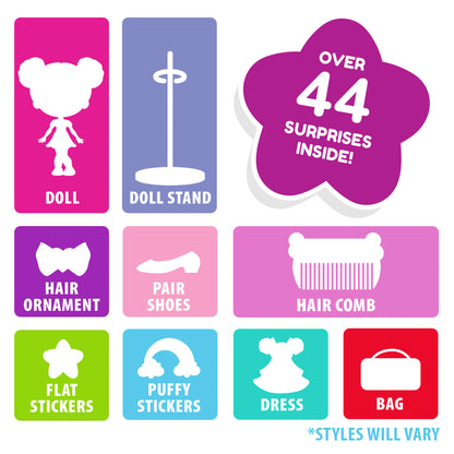 Decora Girlz Style Squad - All 6 Decora Girlz Sticker 'n' Style 5" Fashion Dolls