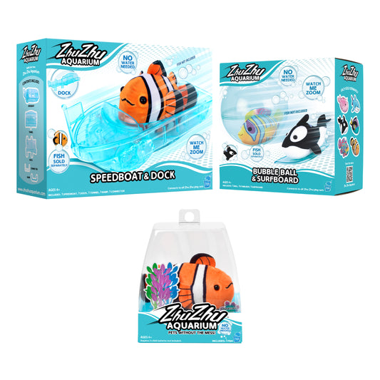 Zhu Zhu Aquarium - Catching Waves Bundle (With one Fish)