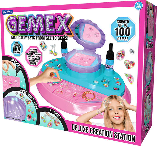  John Adams, GEMEX Magic Shell Playset: Magically Sets from Gel  to gems!, Arts & Crafts